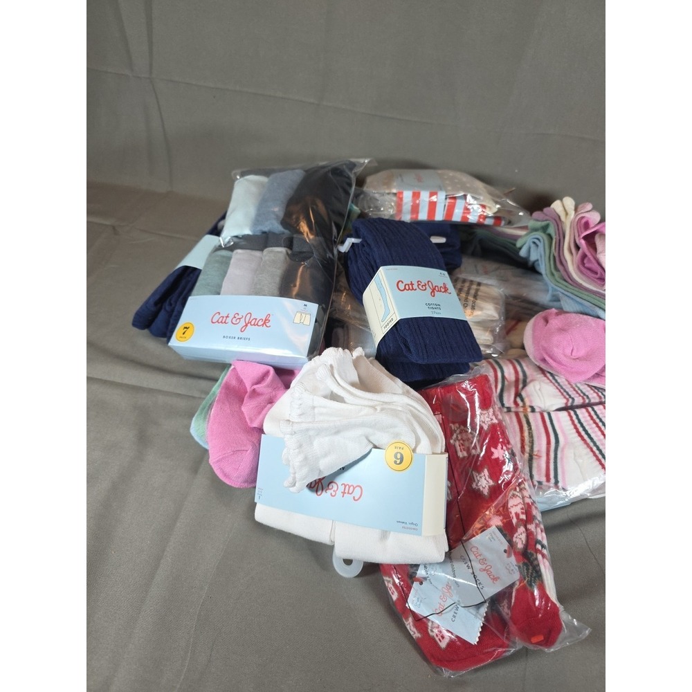 Cat & Jack Socks Lot of 26 Mixed 1 Pack Of Underwear Included. 27 Units Total